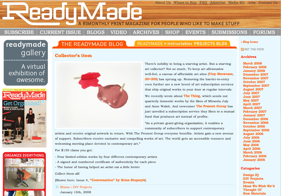 Readymade blog